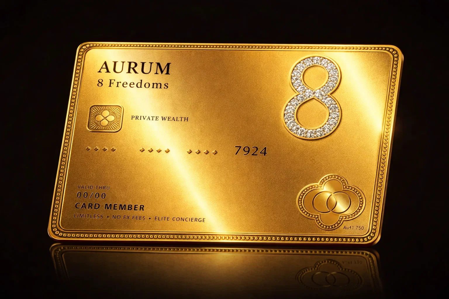 Aurum Gold Card HERS - 18-karat solid gold with diamond-set 8