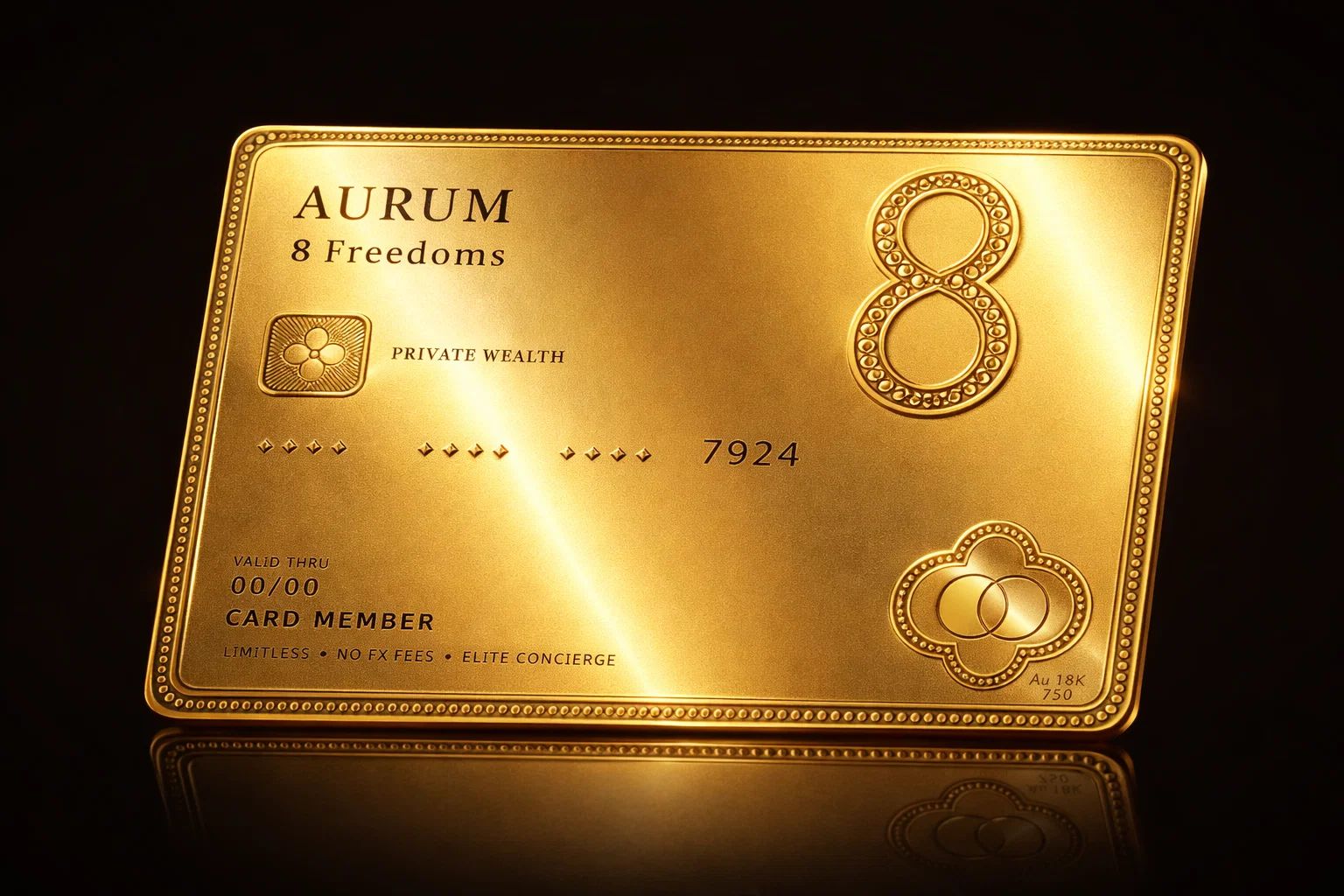Aurum Gold Card HIS - 18-karat solid gold with raised beadwork 8